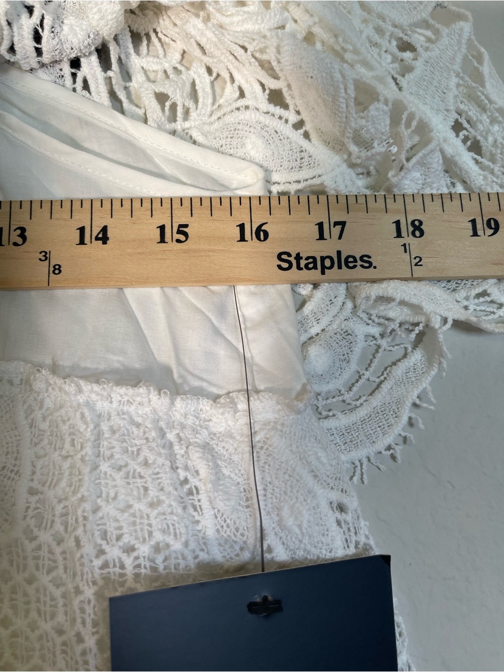 Tuckernuck Avalon Crochet Dress Womens XS White Lace Off-Shoulder NWT - Picture 9 of 15